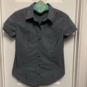 New York & Company Gray Button Down Top
